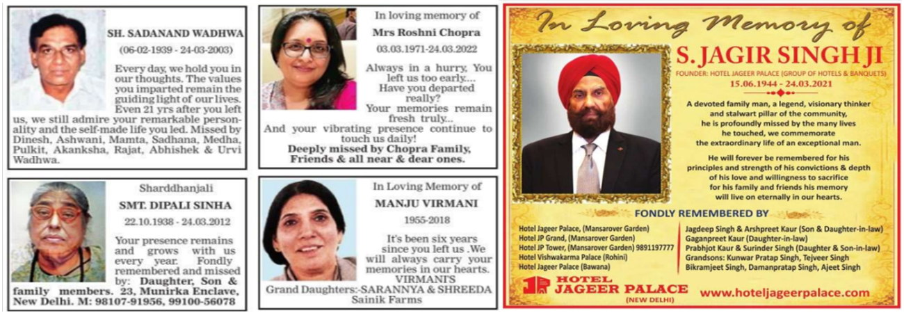 Book Obituary Ad in Newspaper