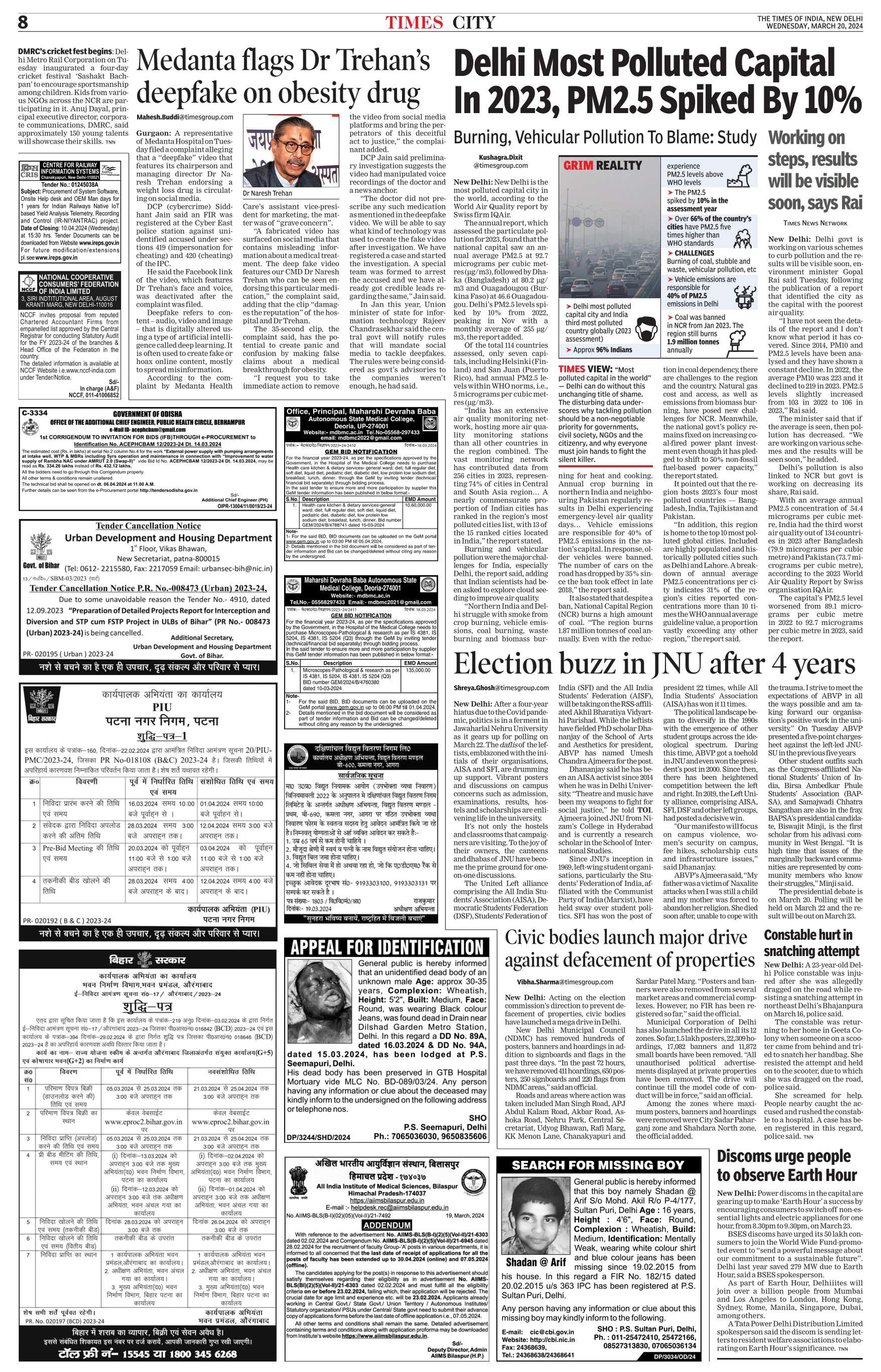 Missing Person Ad in Newspaper